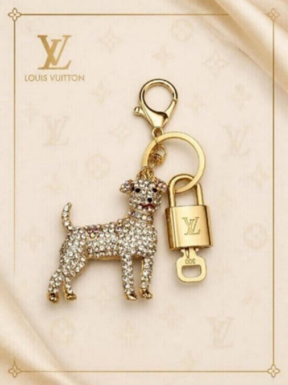 Authentic LV Gold Padlock 🔒Unbranded Dog Keychain Charm for Louis Vuitton Bags